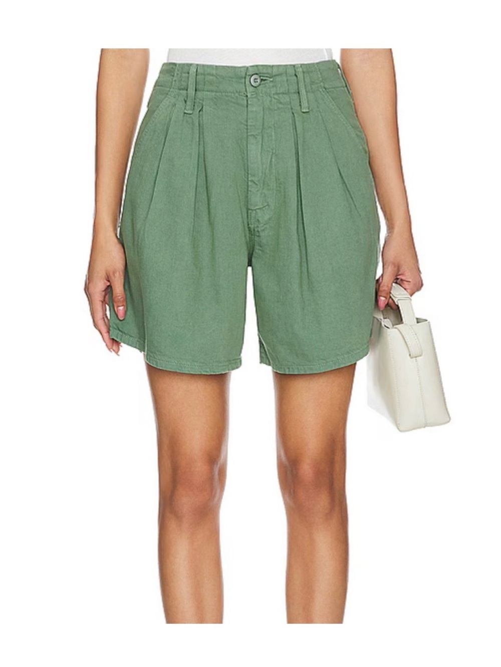 MOTHER Denim Pleated Chute Prep Short
In Green NWT size 25